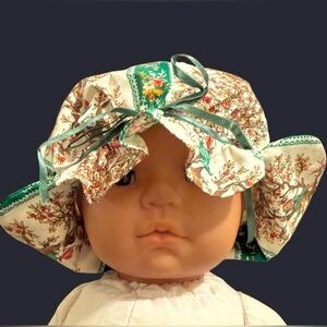 Handmade baby bonnet homestead on Vintage Rare Holly Hobbie Climbing Apple Tree